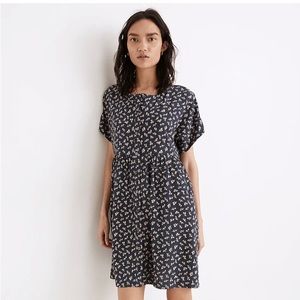 Madewell mini dress in spring fling floral print navy blue